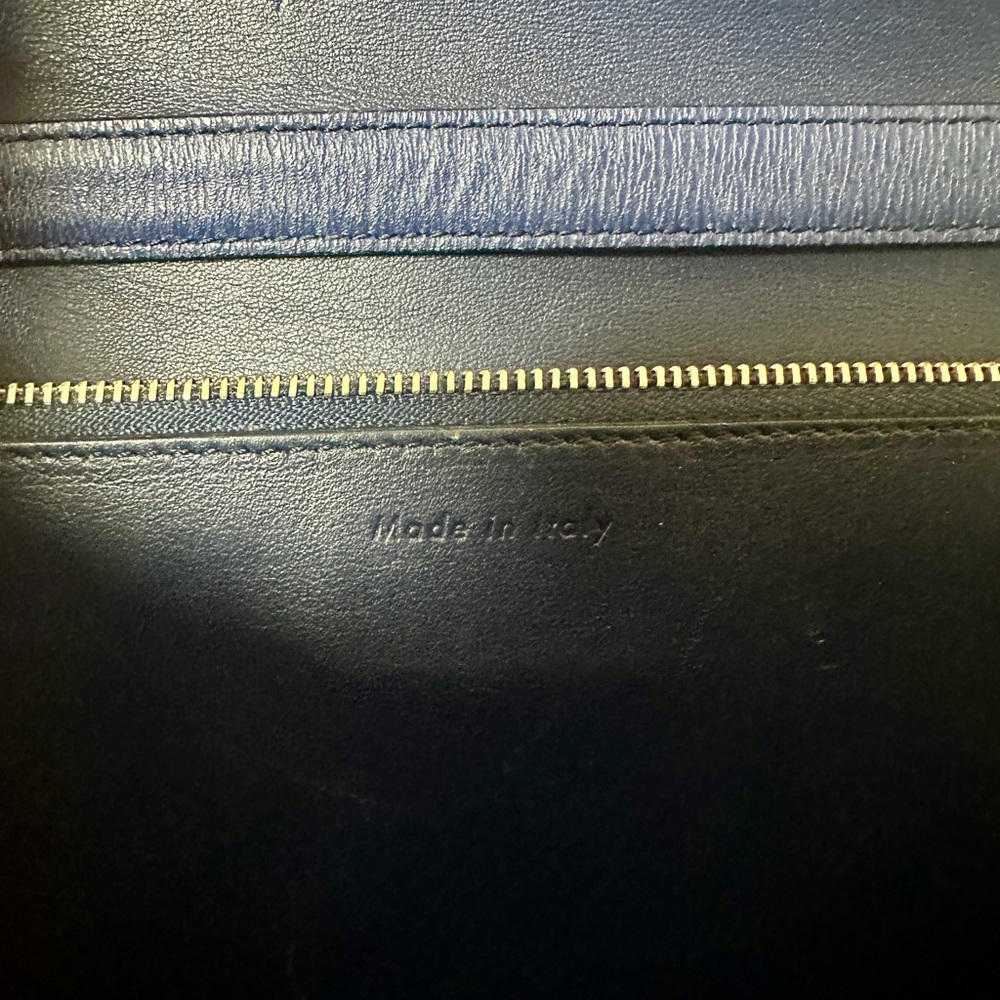 Celine medium box bag in blue and leige leather - Picture 9 of 10